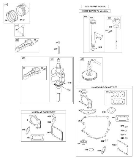 C - Albero a camme, albero motore, set guarnizioni motore, set guarnizioni valvole, lubrificazione, pistone, anelli, biella B&S - 40 €¦ 405777-0134-E1 brand Stihl